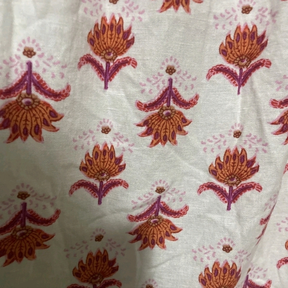 J. Crew Size 12 Linen Blend Floral Sundress Ruffle Accents Pockets - Picture 8 of 12